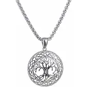 Northern Viking Jewelry NVJRS022 halsband Shiny Steel Tree of Life