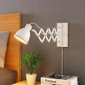 LINDBY Vägglampa Merle , Vitt / opal, Sovrum, Metall, Modern, Vägglampa, vägglampa inomhus