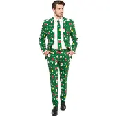 Opposuits Santaboss Kostym Röd Grön Storlek