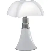 Martinelli Luce Design bordslampa Minipipistrello, dimbar, Vitt / opal, Vardagsrum / matsal, Rostfritt stål, Design, Bordslampa