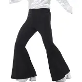 Smiffys 70-tals Herrbyxor Svarta - Medium
