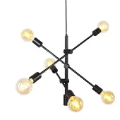 QAZQA Industriell pendellampa svart 6-ljus - Sydney