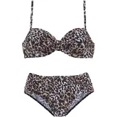 LASCANA Bikini ljusblå / brun / cappuccino / svart
