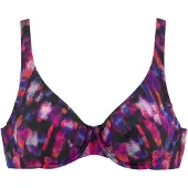 LASCANA Bikiniöverdel mörklila / rosa / svart