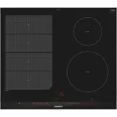 Siemens iQ700 EX675LEC1E - Induktionshäll - 4 kokplattor - Fördjupning - bredd: 56 cm - djup: 49 cm - svart - med sidokanter i rostfritt stål, - med fasetterad framkant