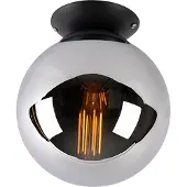 QAZQA Art Deco taklampa svart med rökglas - Pallon