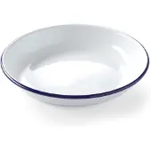 Hendi Djup emaljerad serveringsplatta, vit, diameter 240 mm - 621271