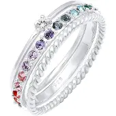 Elli Ring 'Rainbow' blandade färger / silver