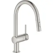 GROHE Minta etgr kitchen shower dual - etgrkökskran, C pipa, ethulsmontage, supersteel 32321DC2