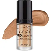 LA Girl , Pro Coverage HD Illuminating Foundation, Glm644 Natural, 28Ml(0.95Fl Oz) black