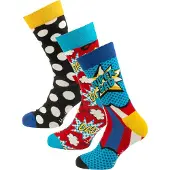 Happy socks Sockor 'Father's Day' ljusblå / gul / röd / vit