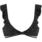 LASCANA Bikiniöverdel 'Sparkle' svart / vit