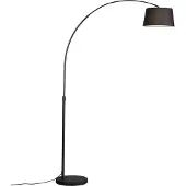 QAZQA Modern båglampa svart med svart tygskärm - Arc Basic