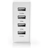 Nedis USB-laddningsstation, 4 USB-portar, 4.8A