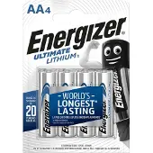 Energizer L91/AA batteri, 4 stk.