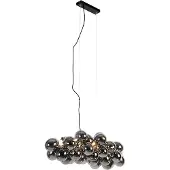 QAZQA Art Deco Pendellampa Svart med Rökglas 8-ljus - Uvas