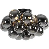 QAZQA Design taklampa svart med rökglas 4-ljus - Uvas