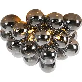 QAZQA Design taklampa svart med rökglas 6 lampor - Uvas
