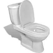 vidaXL Toalett med cistern vit