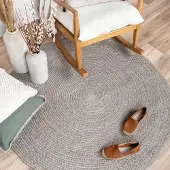 NATURL. Rund jutematta | Fair grå hos Volero | Ø 100 cm | Jute | Enfärgad | Rund | Plattvävd