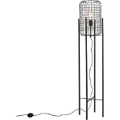 QAZQA Industriell golvlampa svart - Bliss Vefa