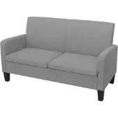 vidaXL 2-sits soffa - Ljusgrå - Tyg - 135 x 65 x 76 cm - Modern design - Mjuk komfort