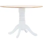 vidaXL Matbord vit och brun 106 cm massivt gummiträ