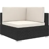 vidaXL Vinkelsoffa - - Svart - Flätad resin - 70 x 70 x 52,5 cm - Bekväm och modulär