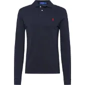 Ralph Lauren för män. 710681126037 Pikétröja med smal passform svart (L), Casual, Bomull, Lång ärm
