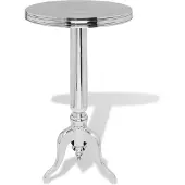 vidaXL Runt sidobord aluminium silver