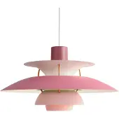 Louis Poulsen Taklampa , PH 5, dimbara, Rosa / ljusröd, Vardagsrum, Metall, Design