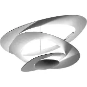Artemide Design taklampa Pirce Mini, dimbar, Vitt / opal, Sovrum, Aluminium / grå / zink, Design, Taklampa