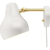 Louis Poulsen Design vägglampa VL38, dimbar, Vitt / opal, Vardagsrum / matsal, Aluminium / grå / zink, Design, Vägglampa, vägglampa inomhus