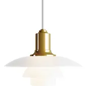 Louis Poulsen Taklampa , PH 2/1, dimbara, Guld / mässing, Vardagsrum, Glas, Design