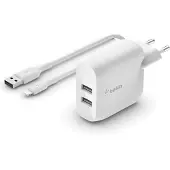 Belkin Dubbel Usb-a-laddare + Usb-a-lightning-kabel 1 M 24w