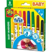 SES Creative - Babypennor - 8 Färger - - One Size - Tusch