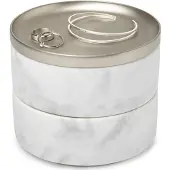 SmartaSaker Smyckessask rund, TESORA, Ø 12,7cm, Umbra, Marmor / Silver