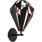 Eglo CARLTON 1 vägglampa svart/koppar