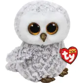 TY beanie boos owlette - vit/gr uggla medium