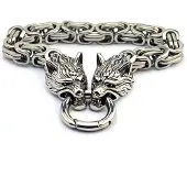 Northern Viking Jewelry Clasp Byzantine kejsarlänk Wolf Head armband NVJRA015
