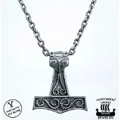 Northern Viking Jewelry Scandinavian Raven Thor's Hammer hänge NVJ-H-RS016