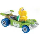 Hot Wheels Mario Kart Karaktärer och Karts som 1:64 Die-Cast Bilar, Koopa Troopa/Circuit Special Fordon