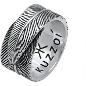 KUZZOI Ring 'Feder' svart / silver