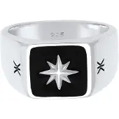 KUZZOI Ring 'Siegel' svart / silver