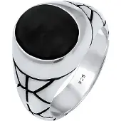 KUZZOI Ring 'Siegel' svart / silver