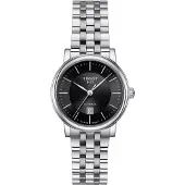 Tissot Carson Serie Mekaniskt Urverk 50M Vattentät Klocka 30Mm Svart Urtavla Rostfritt Stålboett Rostfritt Stålarmband T122.207.11.051.00 Regular Watch Box