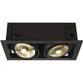 SLV KADUX 2 ES111 downlight, fyrkantig, matt svart, max. 2x75 W