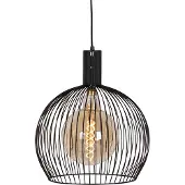 QAZQA Design rund pendellampa svart 40 cm - Dos