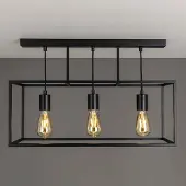 MORETTI Luce Taklampa Cubic³, dimbar, Svart, Vardagsrum / matsal, Mässing, Taklampa