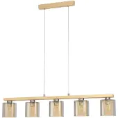 Eglo CASTRALVO LÅNGBORD E27 5L BS/TRÄ/AMBER